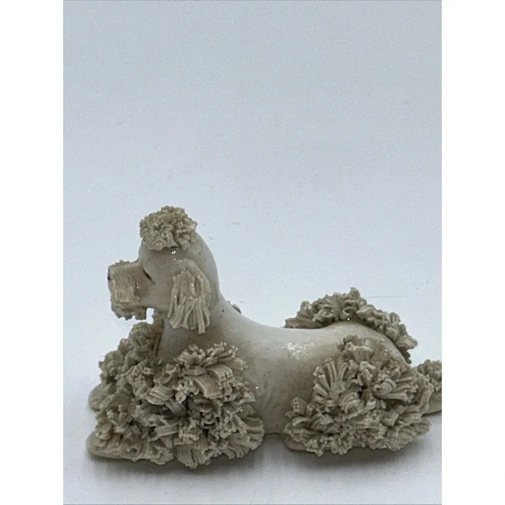 Vintage 1950's Off White Spaghetti Poodle Figurine- JAPAN MCM